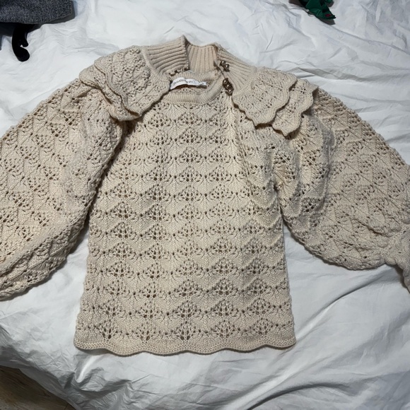 Zimmermann Cream Lace Turtleneck Sweater - Picture 5 of 5